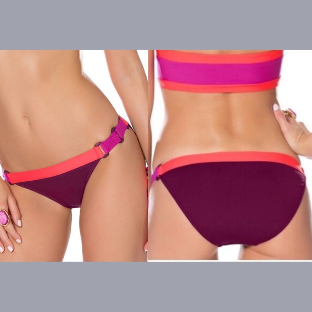 NEW Becca Metropolis Basic‎ Buckle Side Detail Bikini Bottom [SZ Small ]